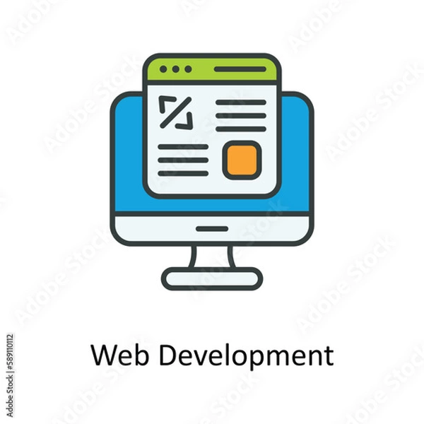 Obraz Web development Vector Fill outline Icons. Simple stock illustration stock