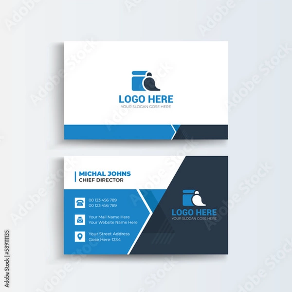 Obraz Cleaning Company Business cards and Modern Creative and Clean template. simple minimal Business Card layout design. Flat Design Vector Illustration. Stationery Design.