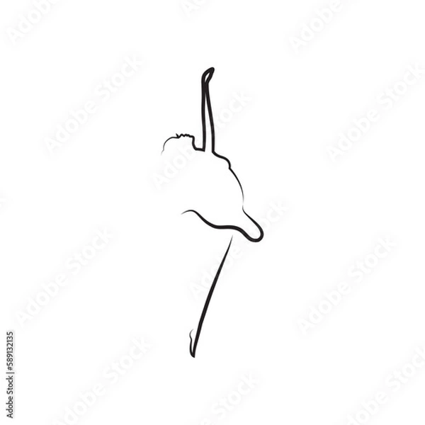 Obraz ballerina, ballet dancer vector logo icon