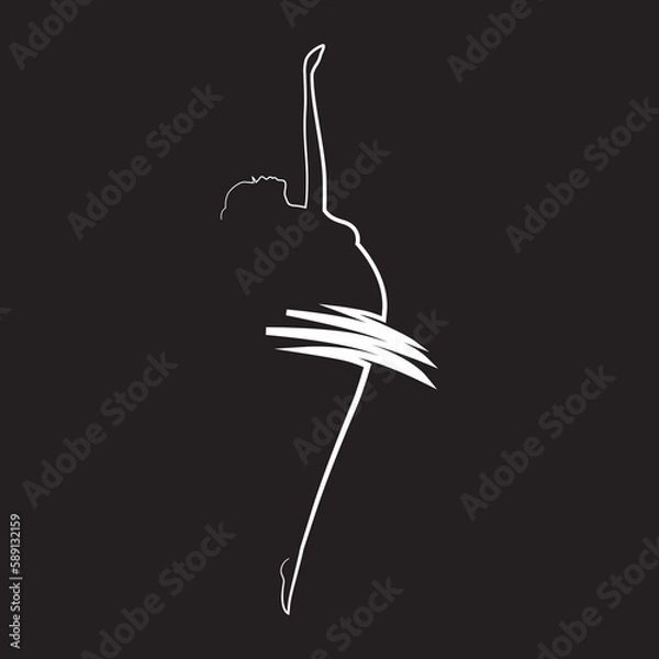 Obraz ballerina, ballet dancer vector logo icon