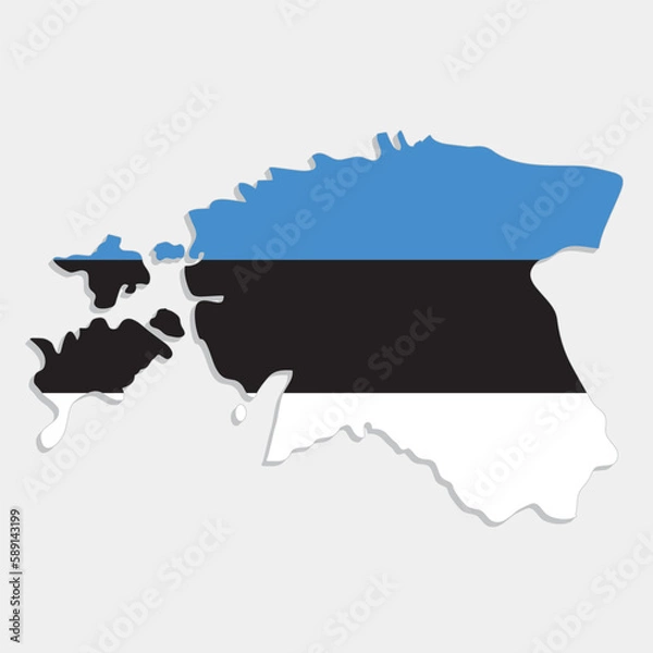 Obraz estonia map with flag on gray background