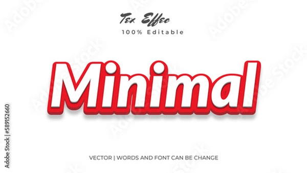 Obraz Minimal text effect. Letter vector files can be changed and editable