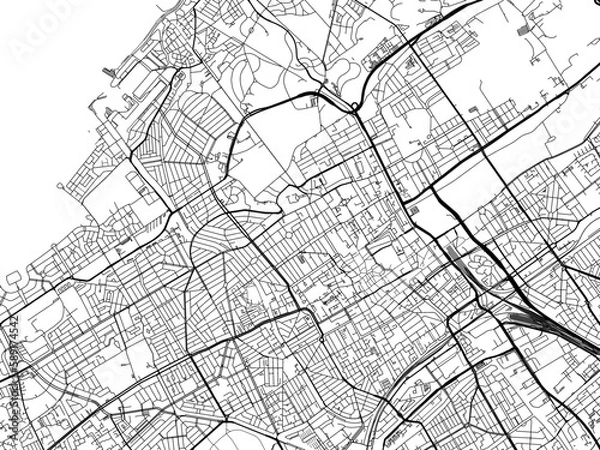 Fototapeta Vector Road map of the city of  Den Haag in the Netherlands. Based on data from OpenStreetMap.