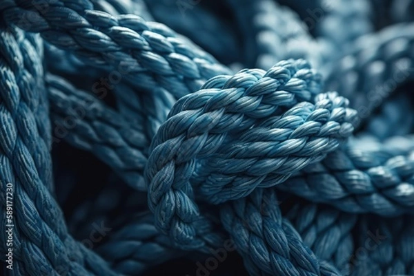 Obraz Close - up Of Blue Ropes, Generative AI