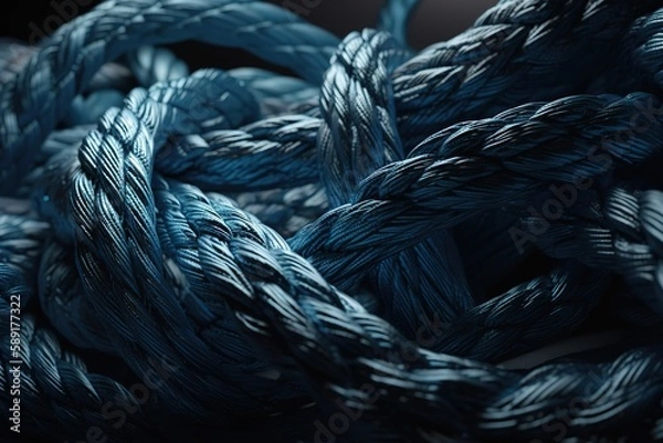 Obraz Close - up Of Blue Ropes, Generative AI