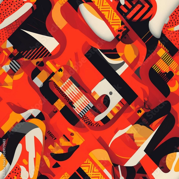 Fototapeta Seamless repeating pattern - contemporary art pattern