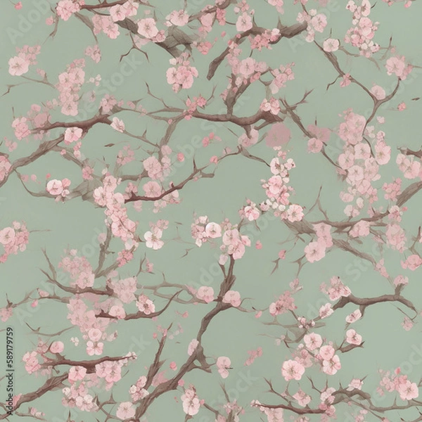 Fototapeta Seamless repeating pattern - beautiful floral pattern