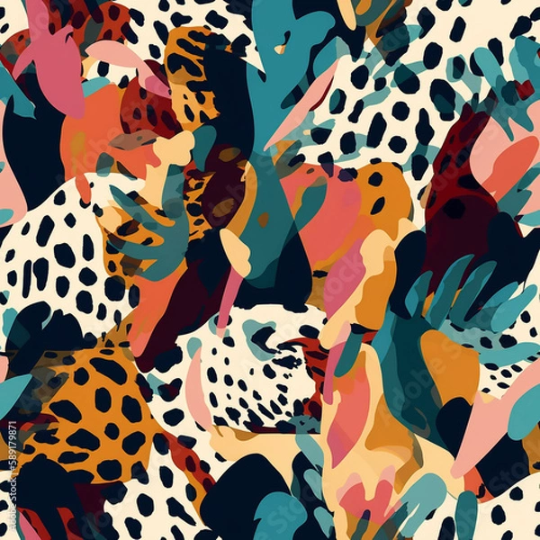 Fototapeta Seamless repeating pattern - animal print pattern