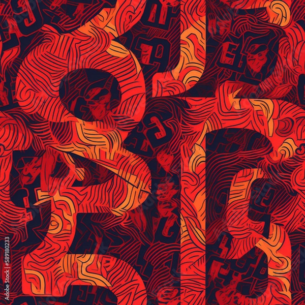 Fototapeta Seamless repeating pattern - urban street art pattern