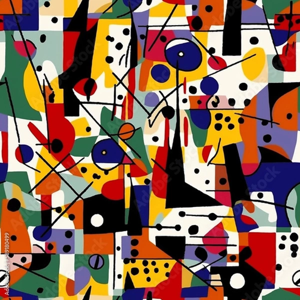 Fototapeta Seamless repeating pattern - contemporary art pattern