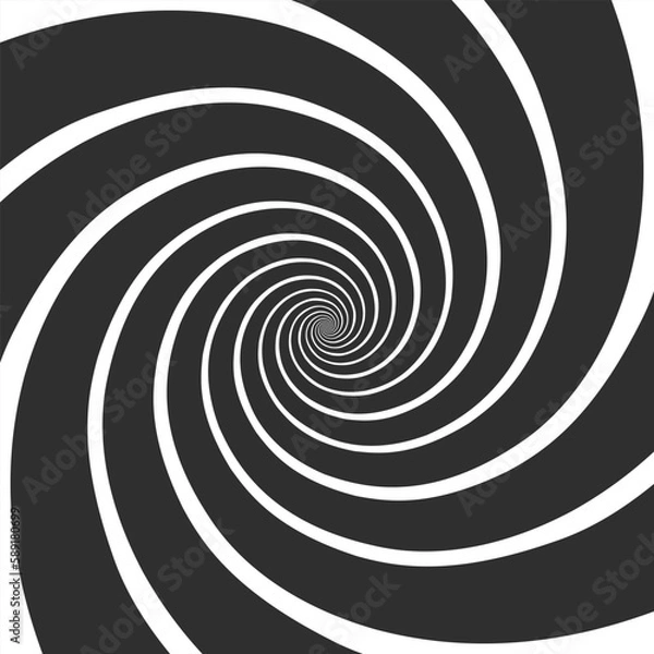 Fototapeta Hypnotic spiral background. Psychedelic Spiral Pattern. The concentric circles with hypnosis effect. Radial rays, twirl, twisted comic effect. Vector illustration EPS 10.