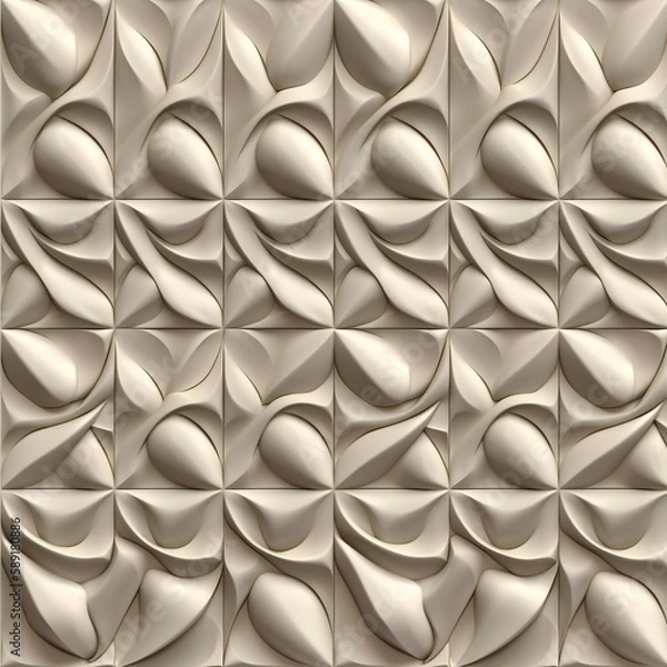 Fototapeta Seamless repeating pattern - geometric 3d elements