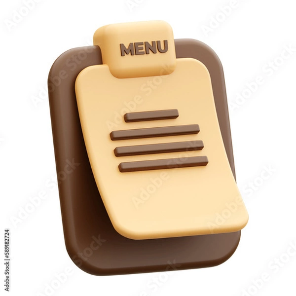 Fototapeta Coffee Menu 3d render illustration icon