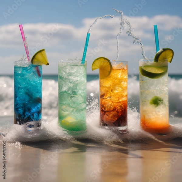 Obraz summer drinks cocktail beach