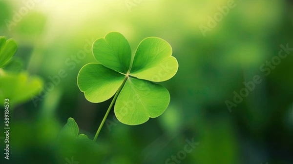 Obraz four clover st patrick day - by generative ai