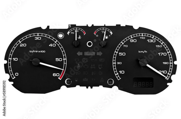 Obraz maximum speed gauge against a white background