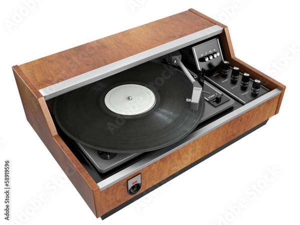 Obraz Old record player. 3D isolated