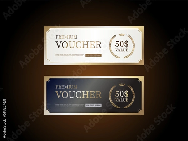 Obraz Luxurious gold ticket template design