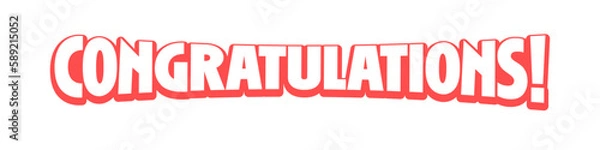 Obraz Congratulations lettering design. Fun and joyful typography design. Congrats message banner.