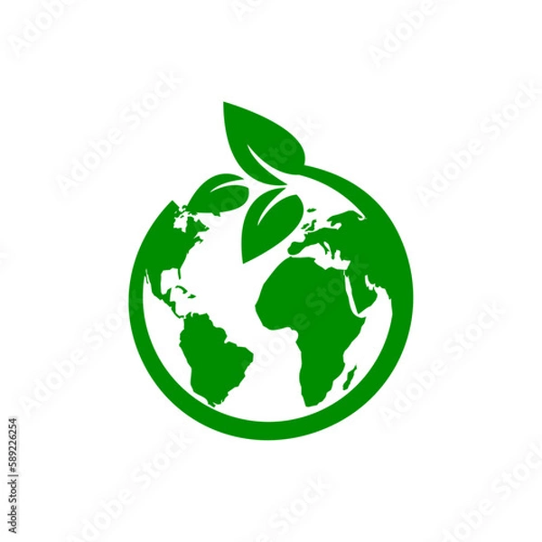 Fototapeta ecology, nature, earth, eco, world, environment, planet, globe, global, green, concept, save, environmental, day, plant, natural, background, symbol, illustration, vector, organic, map, tree, water