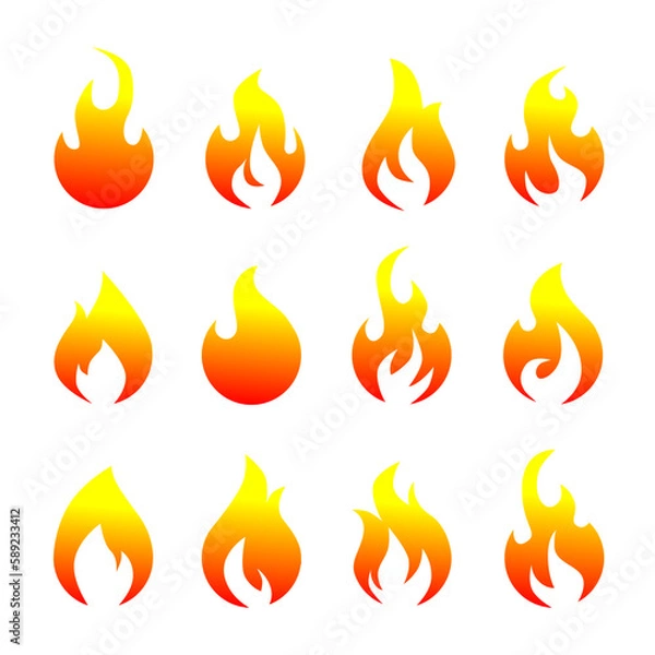 Obraz fire flame. set icon vector ilustration. isolated on white background