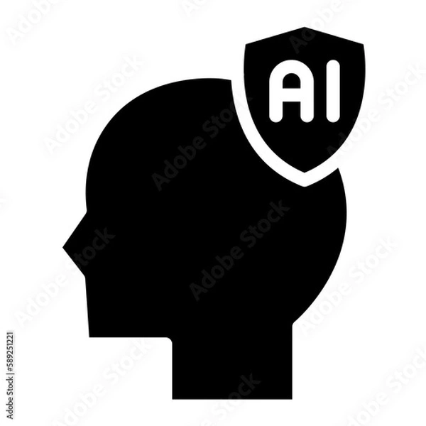 Fototapeta artificial intelligence glyph 