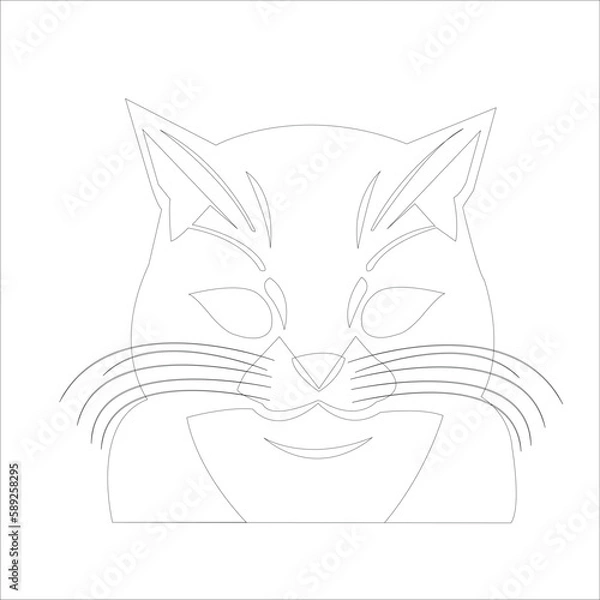 Obraz black and white cat