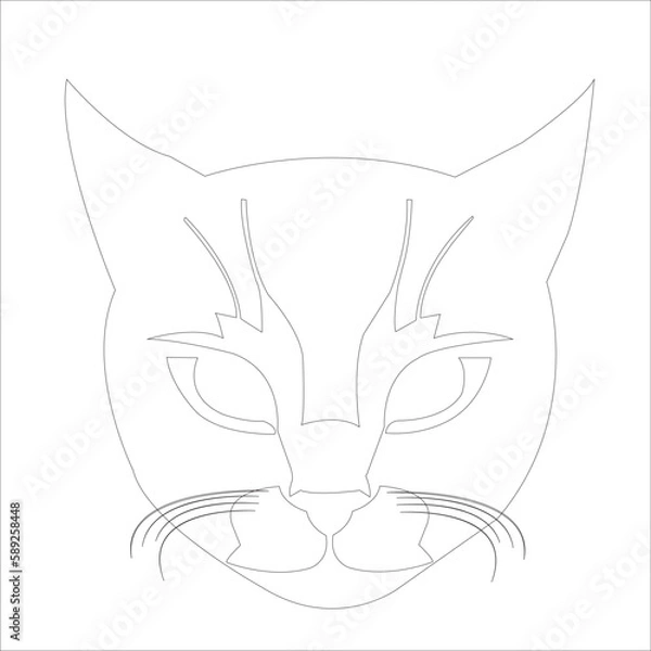 Obraz black and white cat