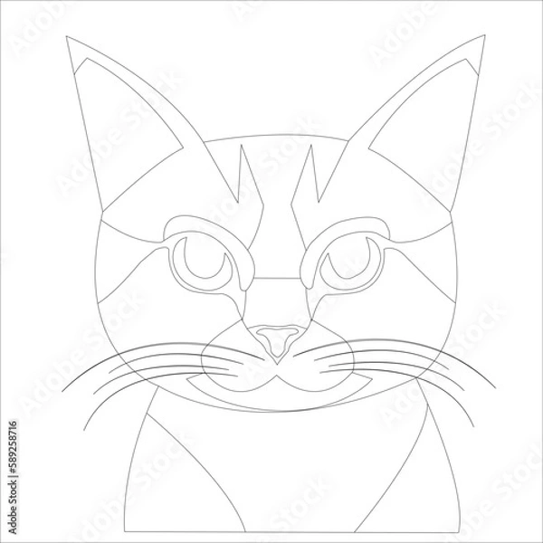 Obraz black and white cat