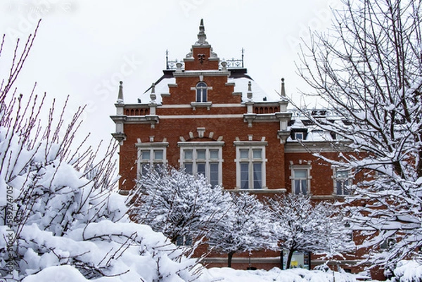 Obraz District office in the city of Rybnik in winter