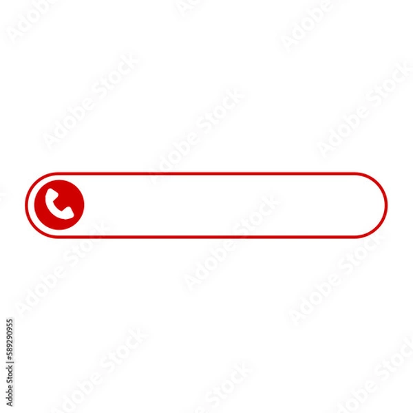 Fototapeta red banner contact tel and bottom bar