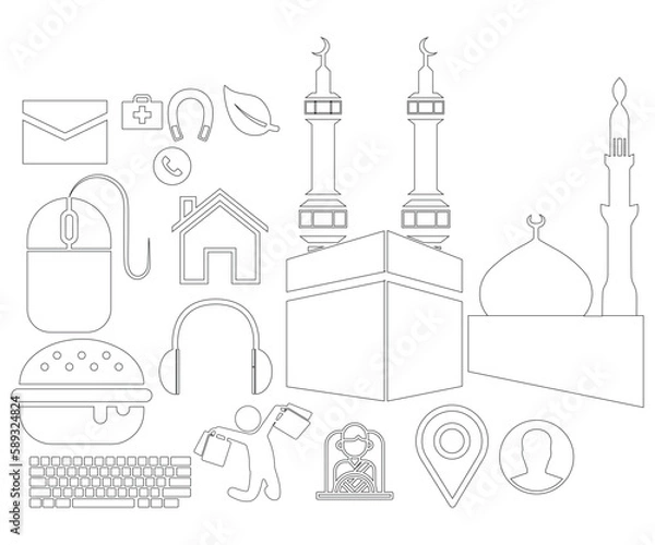 Fototapeta set of images of the landmarks