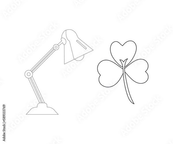 Fototapeta hand drawn illustration of a lamp and flower
