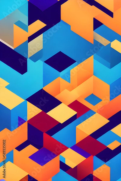 Fototapeta abstract background with squares. Generative AI.