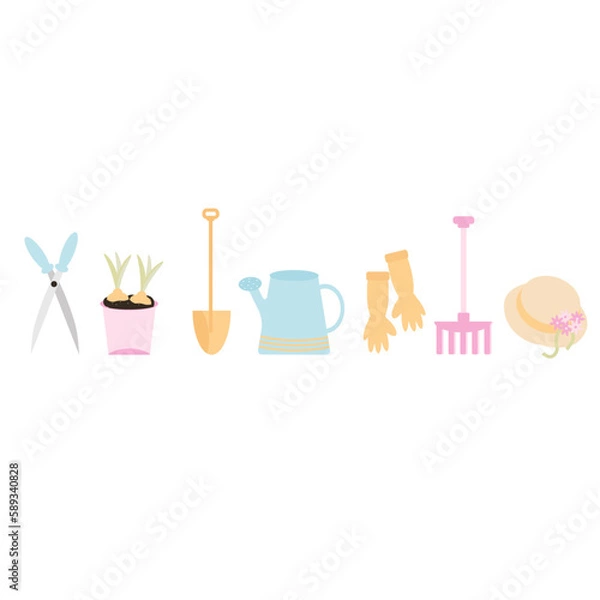 Fototapeta gardening_set with tools