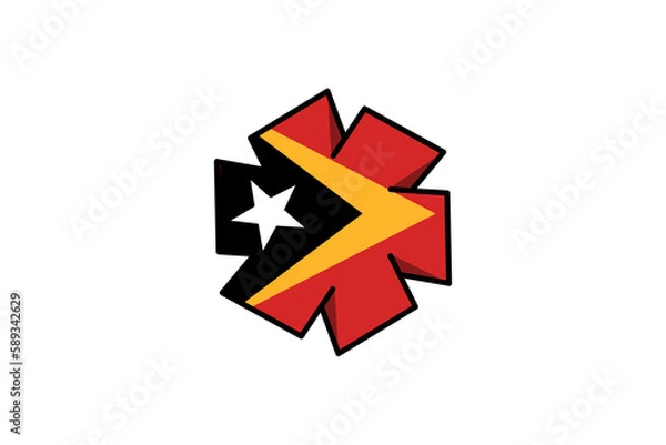 Fototapeta East Timor flag icon, illustration of national flag design with elegance concept