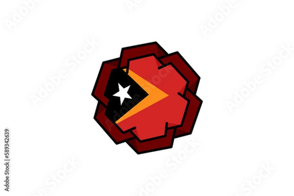 Fototapeta East Timor flag icon, illustration of national flag design with elegance concept