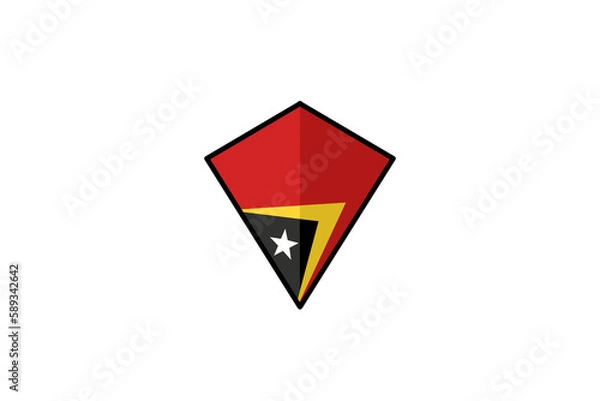 Fototapeta East Timor flag icon, illustration of national flag design with elegance concept
