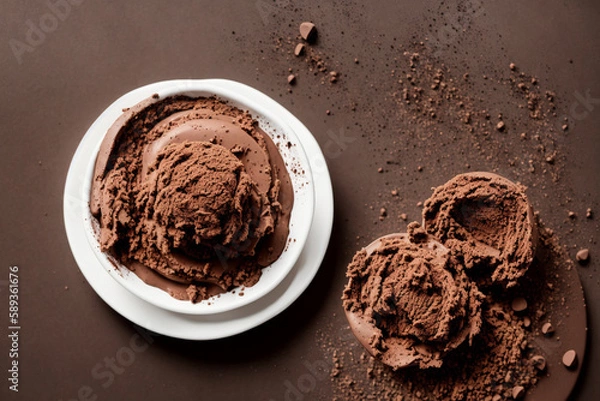 Fototapeta chocolate ice cream. Generative AI