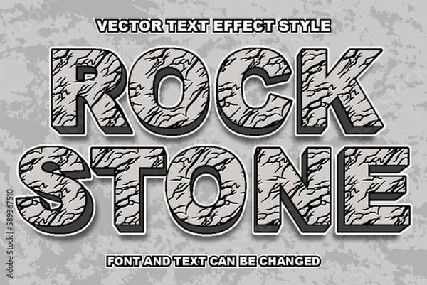 Obraz rock stone crack grunge dust texture editable text effect font style typography template design