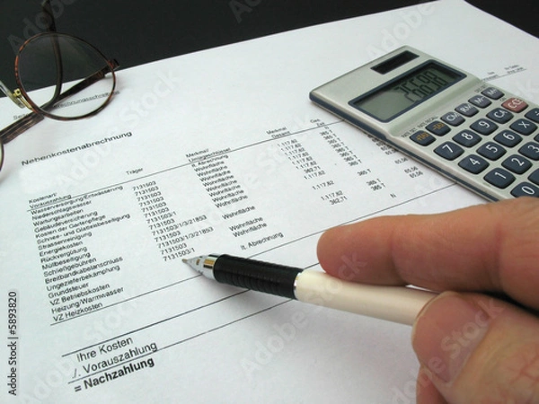 Fototapeta nebenkosten hand 2