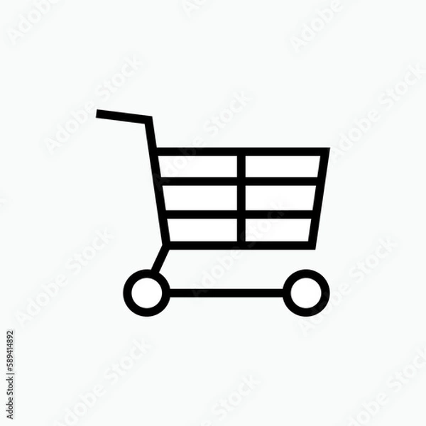 Fototapeta Trolley Icon - Vector, Shopping Sign and Symbol for Design, Presentation, Website or Apps Elements.   
