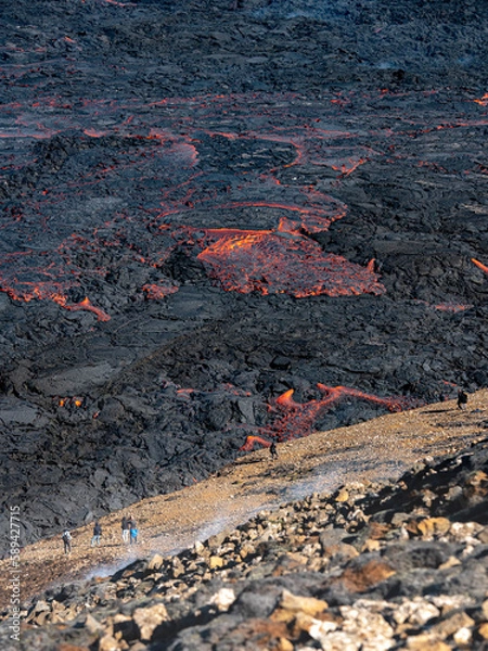 Fototapeta Volcano eruption  in Mt. Fagradalsfjall August 2022
