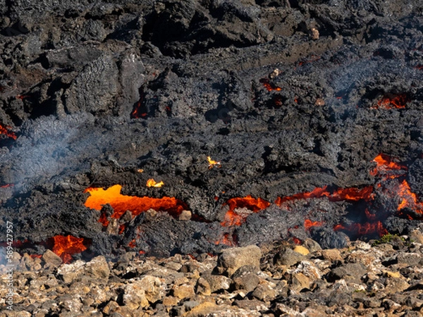 Fototapeta Volcano eruption  in Mt. Fagradalsfjall August 2022
