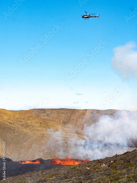 Fototapeta Volcano eruption  in Mt. Fagradalsfjall August 2022
