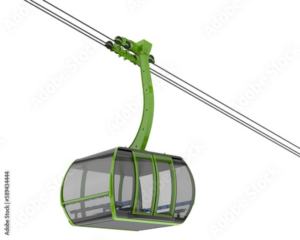 Fototapeta Cableway isolated on transparent background. 3d rendering - illustration
