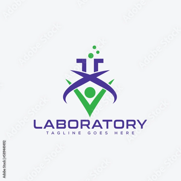 Fototapeta laboratory Logo Design Template Vector Graphic Branding Element.