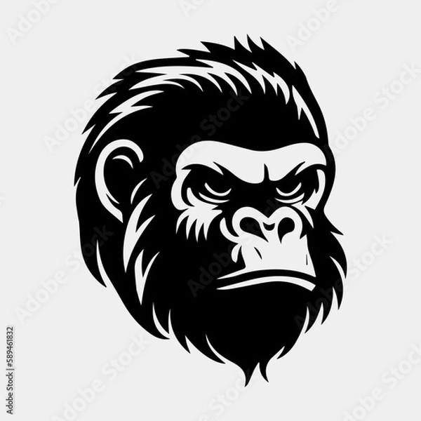 Obraz Gorilla head vector illustration for logo, symbol