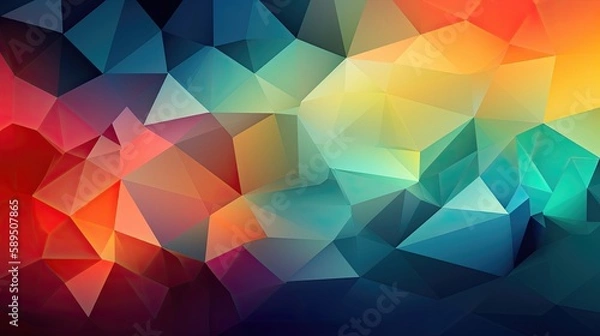 Fototapeta Abstract 3D colored polygon background. Generative AI