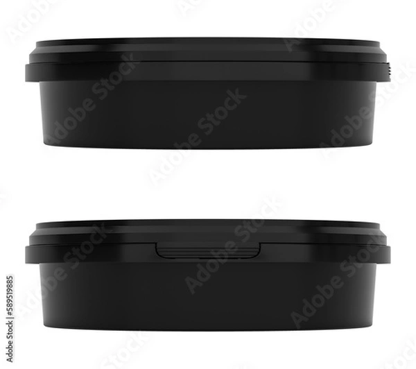 Fototapeta White 0,5l plastic paint can / bucket / container with no label, Mockup whitout background.	